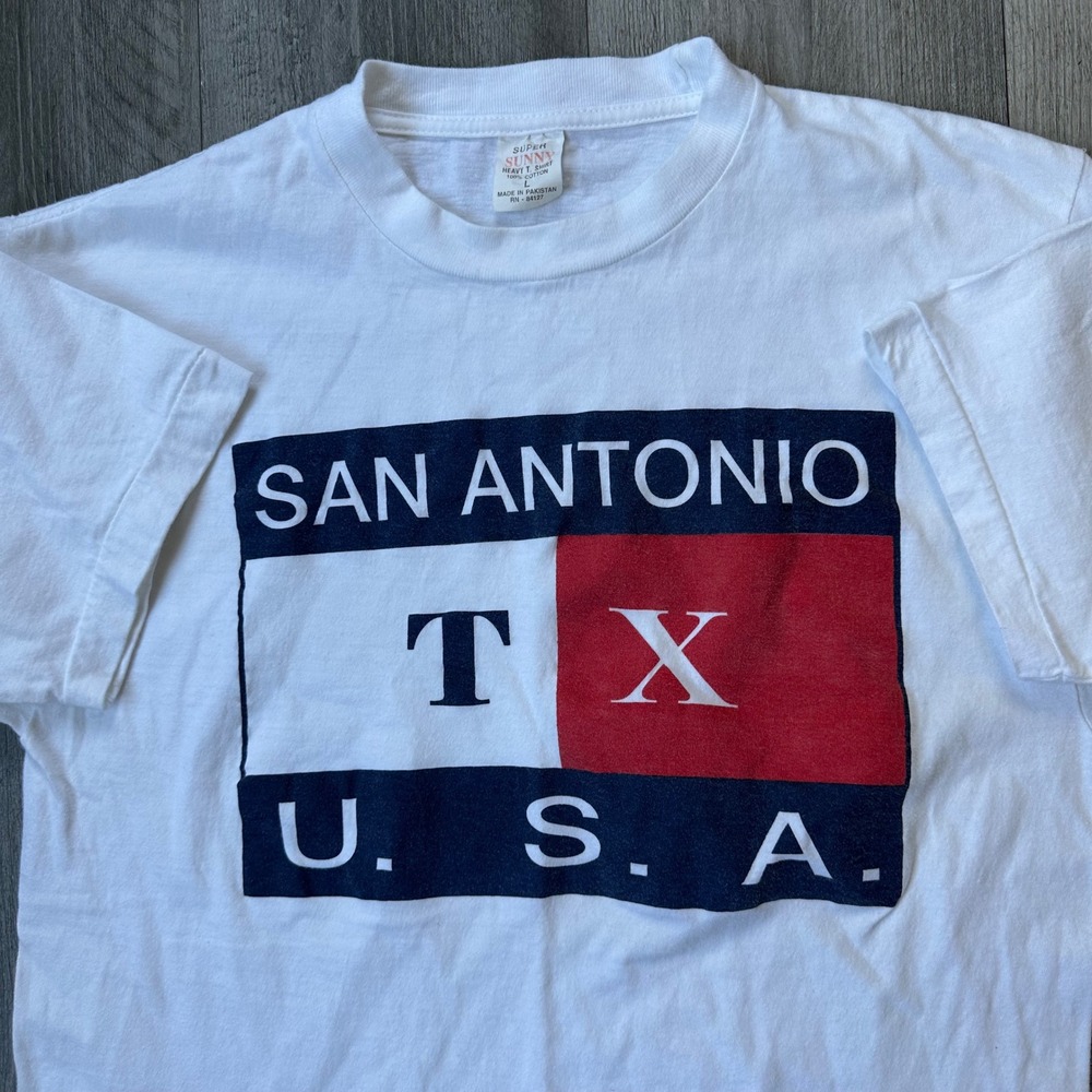 Vintage San Antonio TX U.S.A. Graphic T-Shirt Super Sunny Heavy L single stitch
